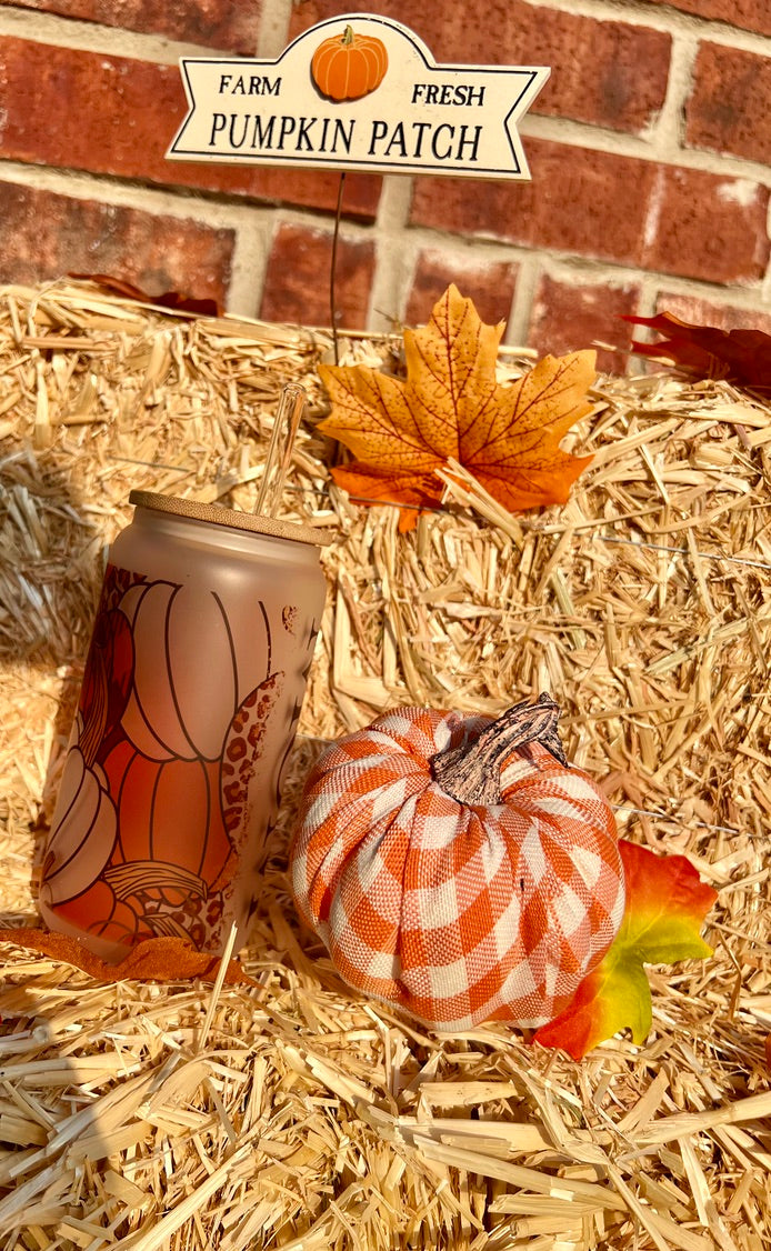 Customizable MOM Fall Glass Can