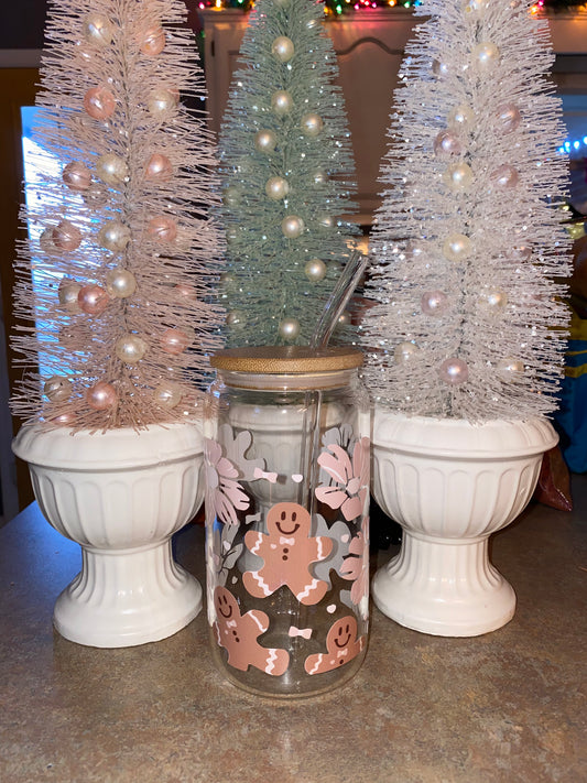 Boho Gingerbread Glass can