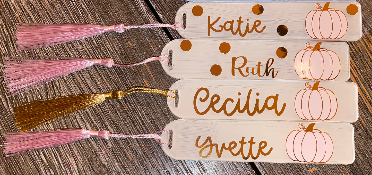 Pumpkin Personalized Bookmark