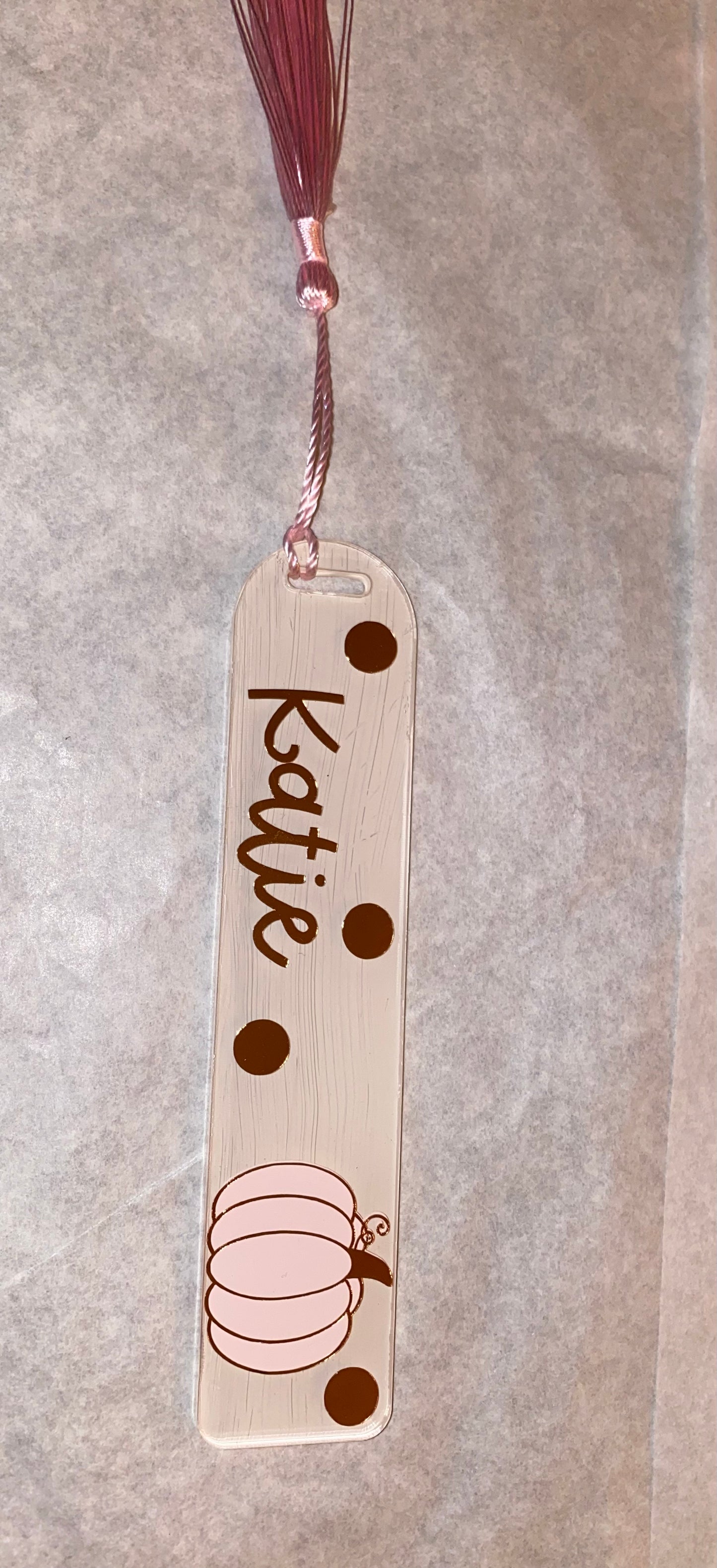 Pumpkin Personalized Bookmark